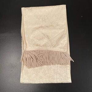 Cream Damask Fringe Table Runner